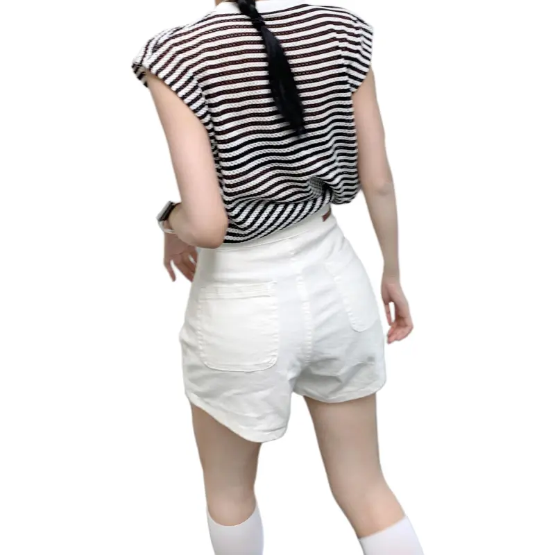 Wen Shan Denim Shorts Women's Black High Elasticity Version-22