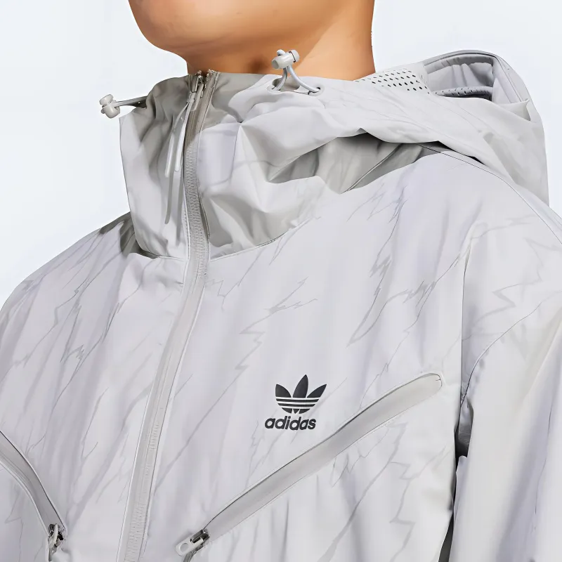 Adidas Originals Montreal Print Windbreaker Jackets Coats Men's Pure Gray-5