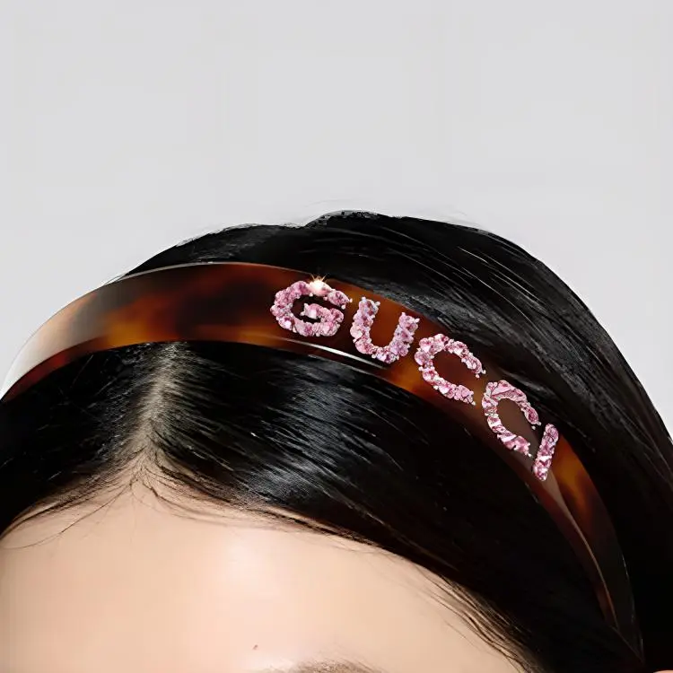 GUCCI Resin Headbands Women's Brown-2