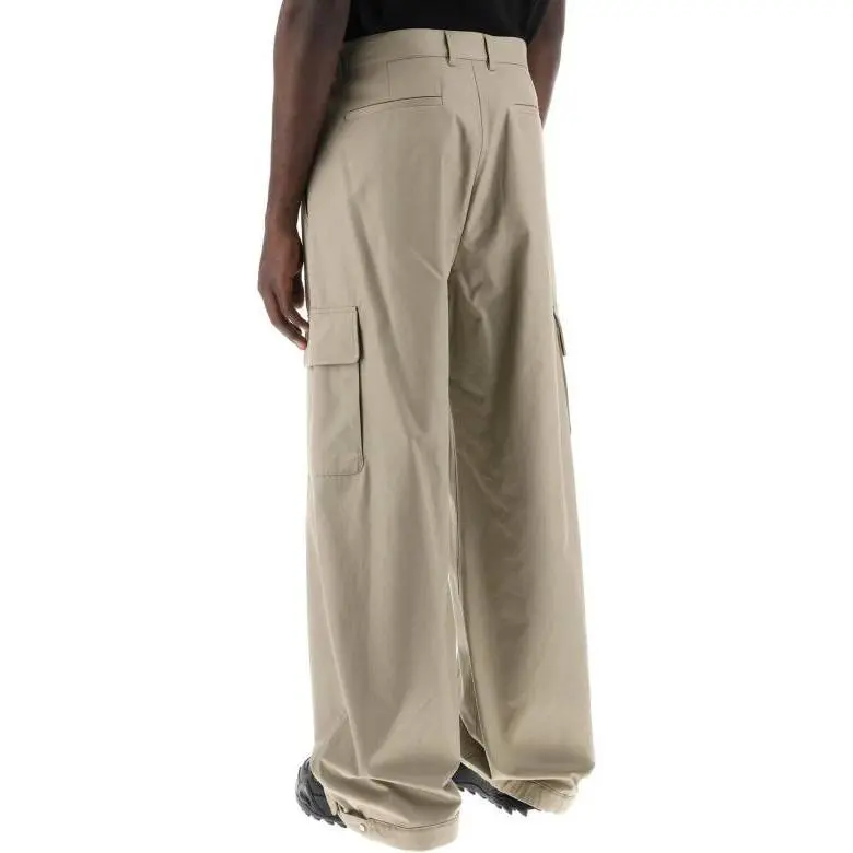 OFF WHITE Mid Rise Wide Leg Trousers-4
