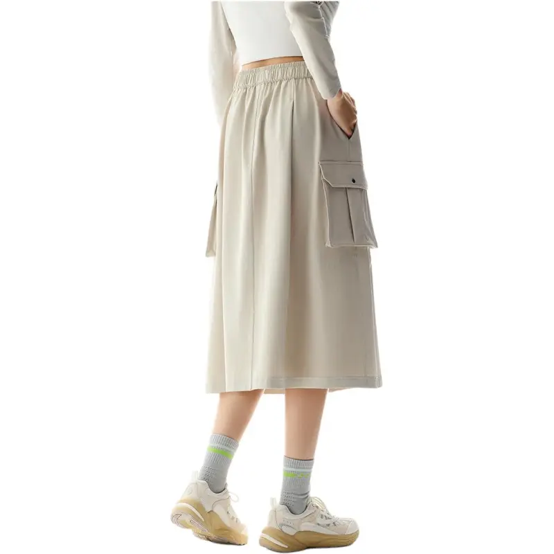 Anta Sports Lifestyle Collection Outdoor Collection Casual Long Skirts Women's Sand Dune Gray-1