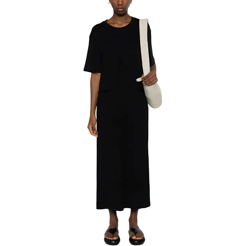 Lemaire Belted Rib T Shirt Dress 'Black'-4