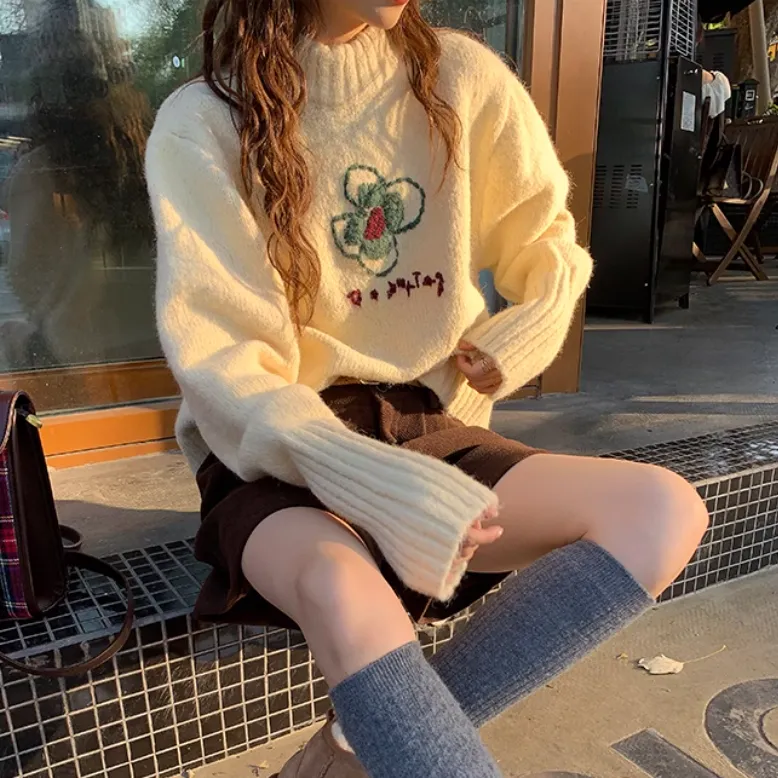 XINBANGBANG Knitwear Women's Apricot-3