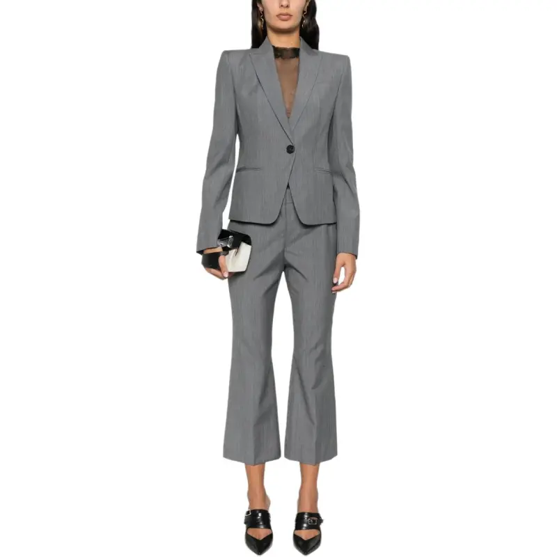 Alexander McQueen Pleat Detailed Flared Trousers-4