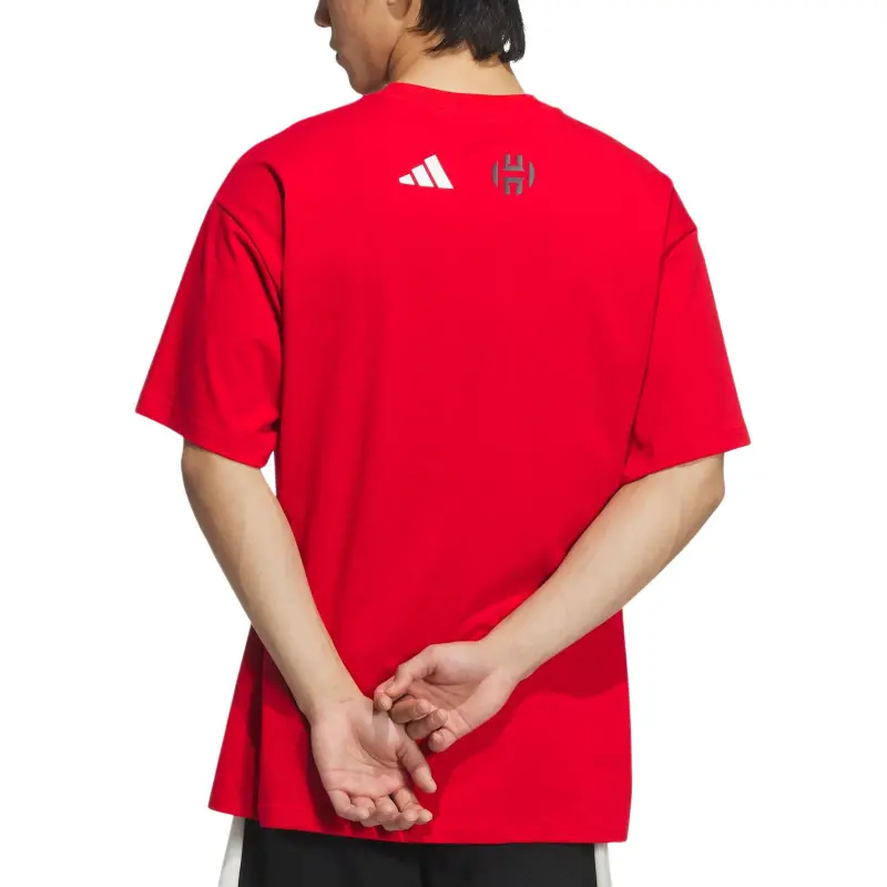 Adidas Harden BB HARDEN TEE T Shirt Men's Light Scarlet-3