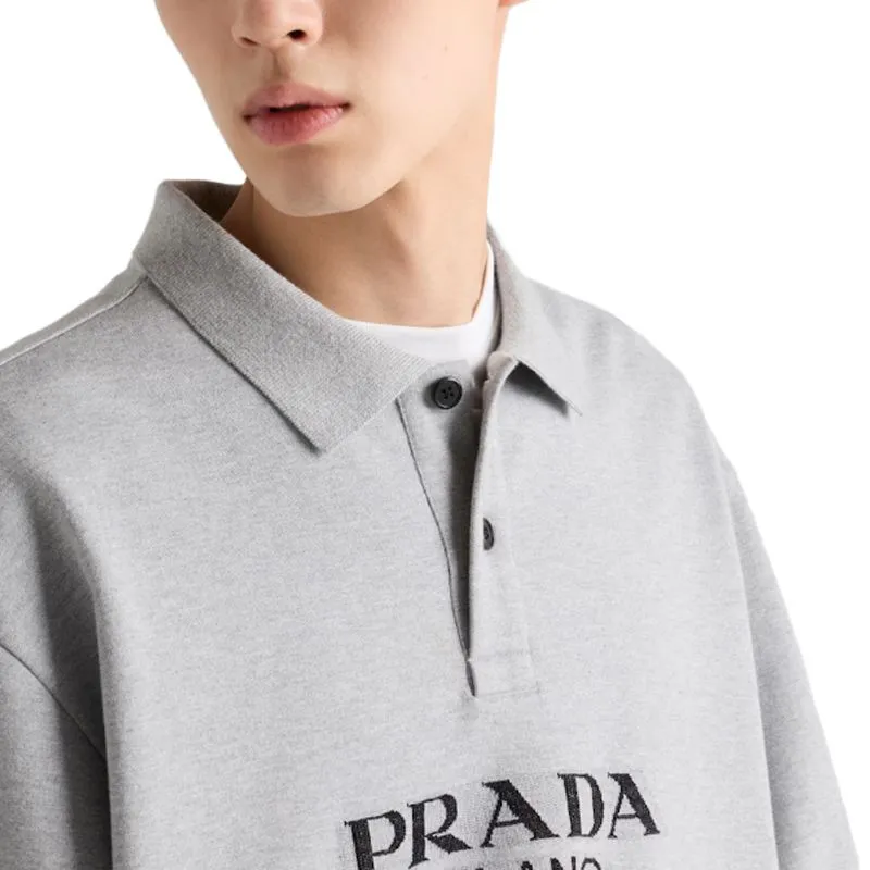 PRADA Polo Shirts Men Gray-4