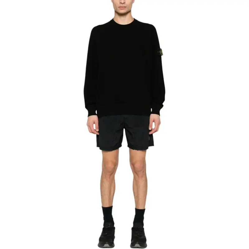 STONE ISLAND Logo Crewneck Black-1
