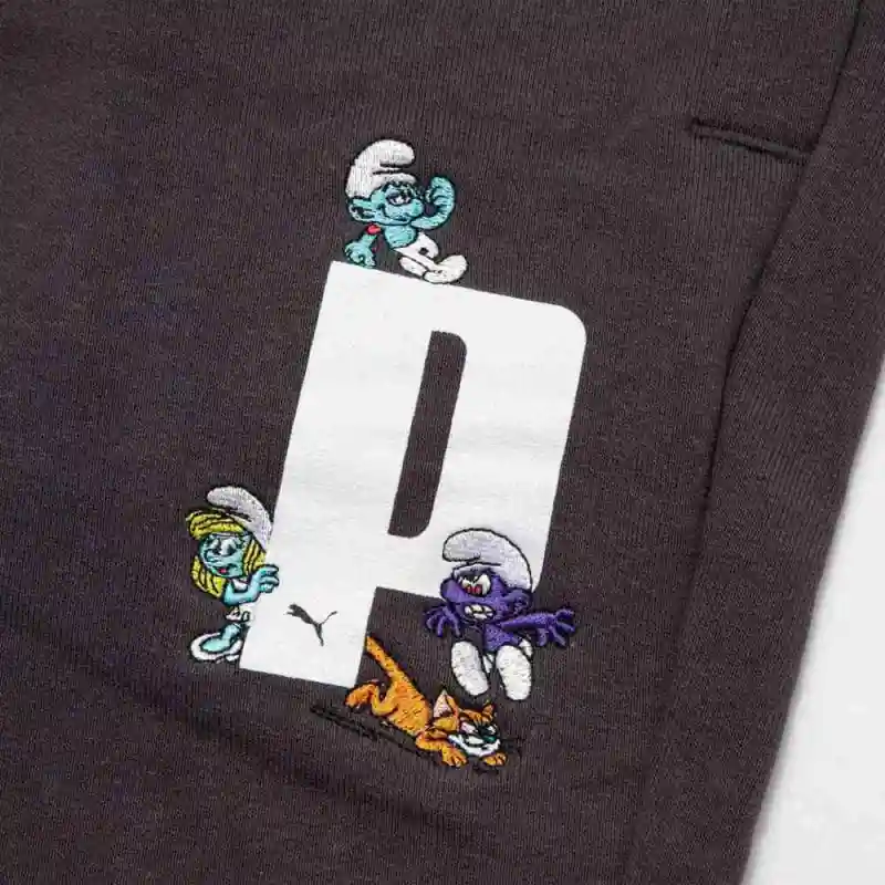 PUMA X THE SMURFS Knitted Sweatpants Men Charcoal Black-6