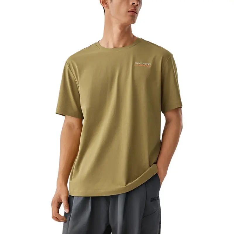 Skechers T Shirt Men's Dark Gold Brown-1
