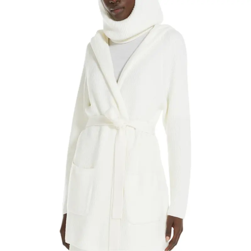 MaxMara Finezza Collection Wool Coat With Belt Coat Women's White-5