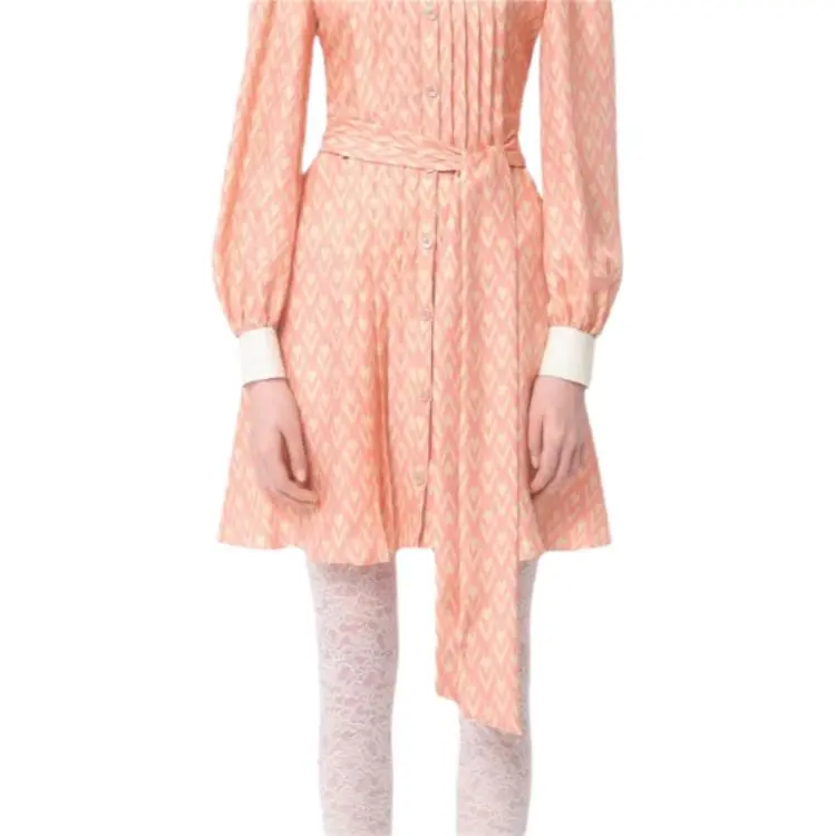 Valentino Long Sleeved Dress Women's Pink-5