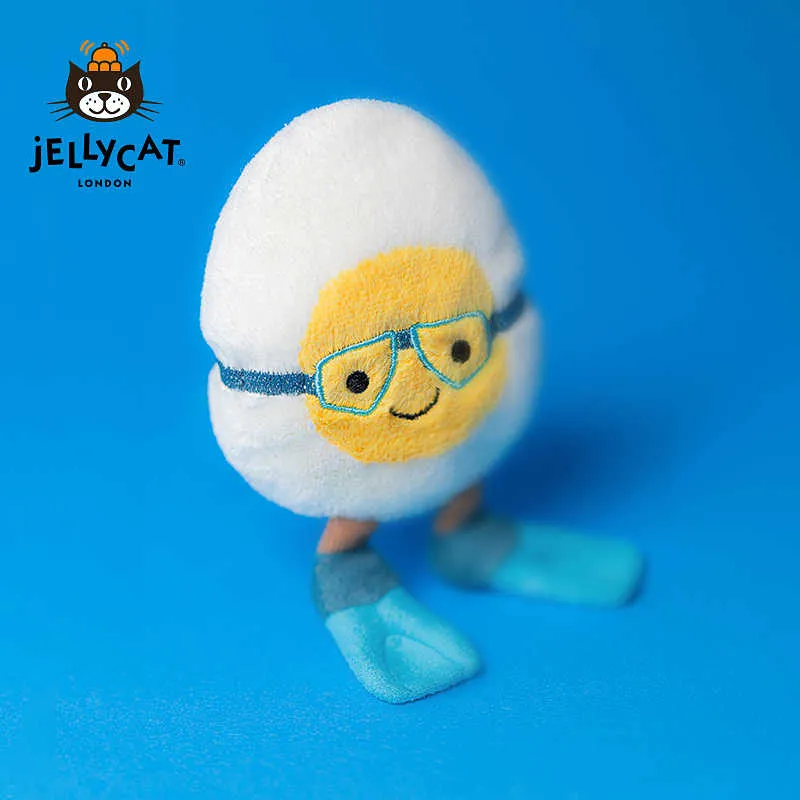 JELLYCAT Fun Food Collection Submerged Egg Boiling Dolls Plush Doll 14cm Height-4