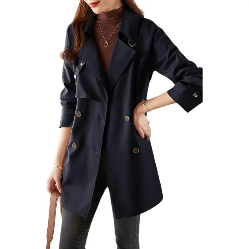 XWI Trench Coat Women's Navy Blue-3