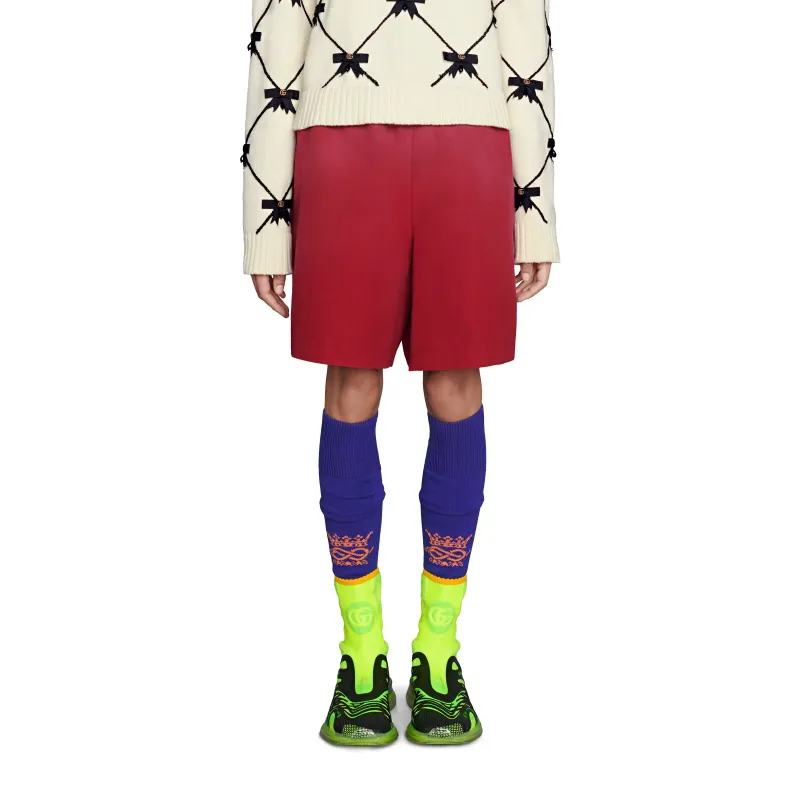 GUCCI Ciel De Nuit Animal Taped Cotton Shorts-1