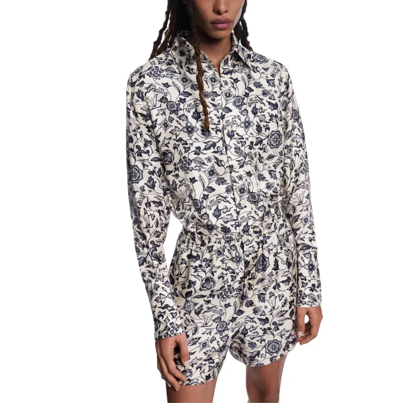 LOUIS VUITTON Botanical Print Silk Shirt-2