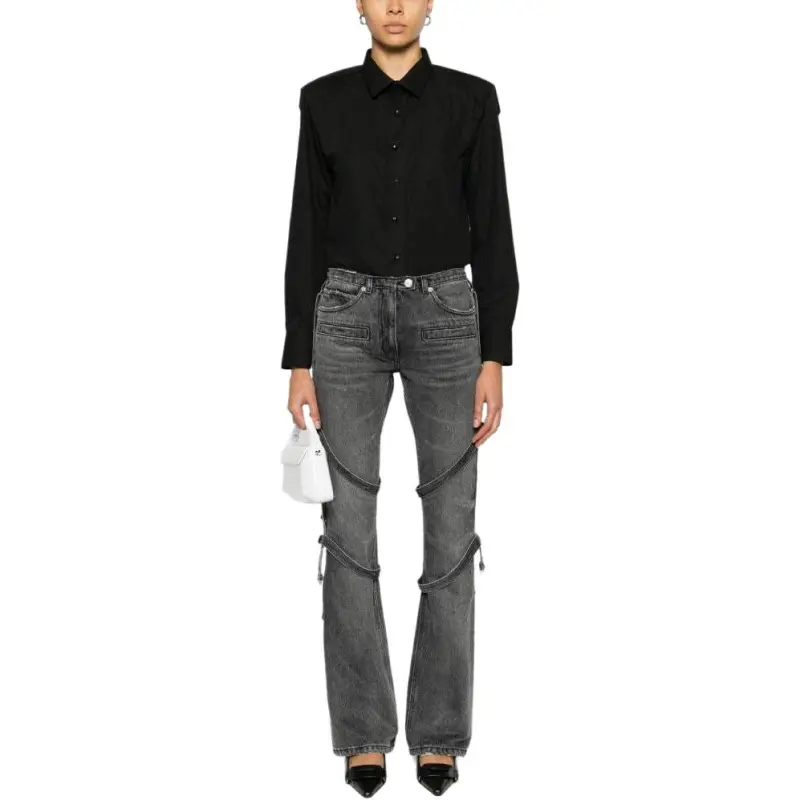 COURREGES Multi strap Flared Jeans-2