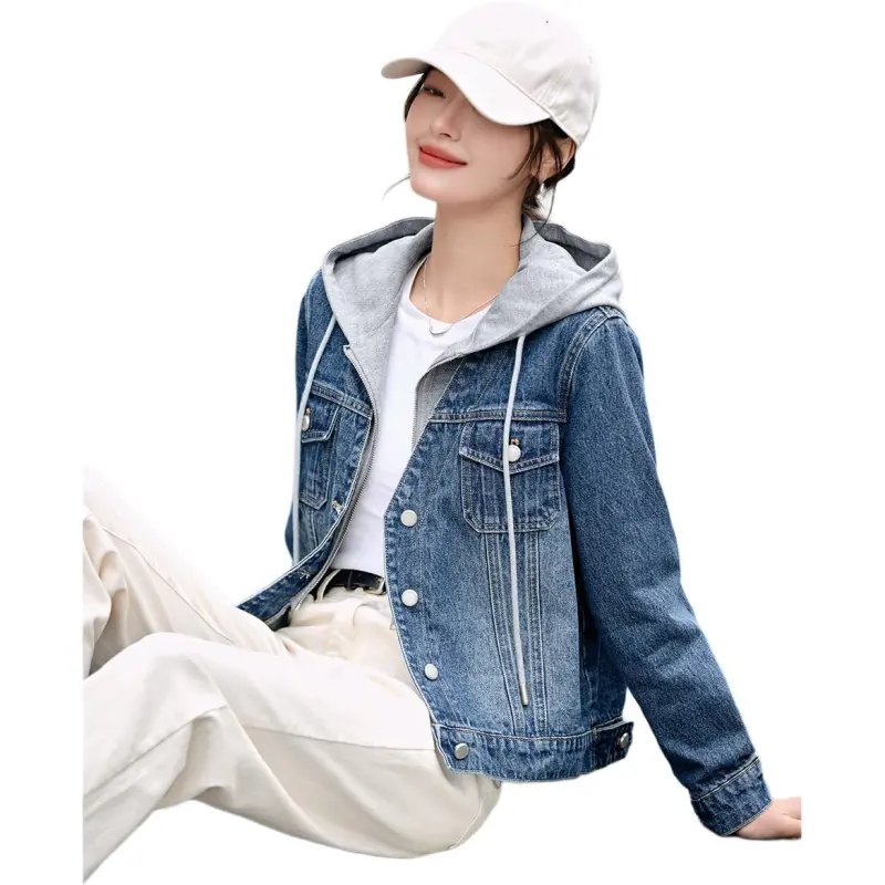 Mo Han Yi Mei Denim Jacket Women's Denim Blue-3