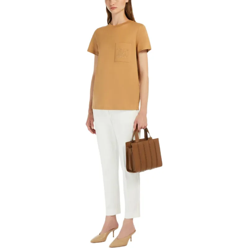 MaxMara Papaia Logo embroidered T shirt-1