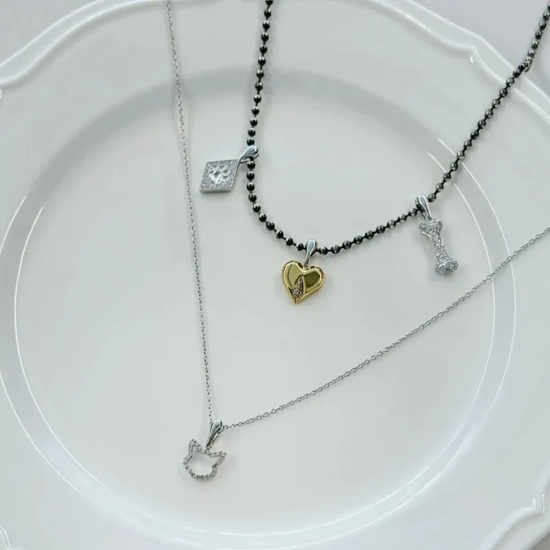 ICEWALD 925 Sterling Silver 18K Gold-Plated Diamond Pendants Unisex Silver-2
