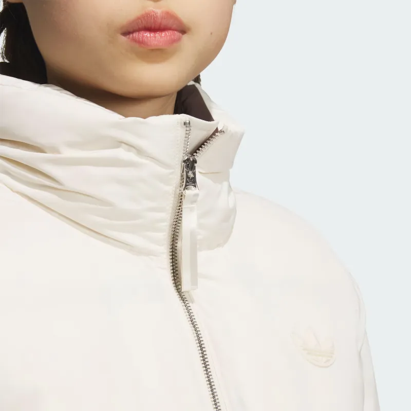 Adidas Originals FW24 NON QUILTING SHORT DOWN Jackets Coats Women's Wonder White-4