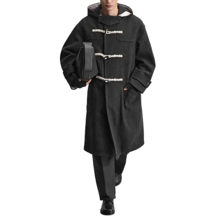 ZARA Parka Coats Men's Coal Gray-1