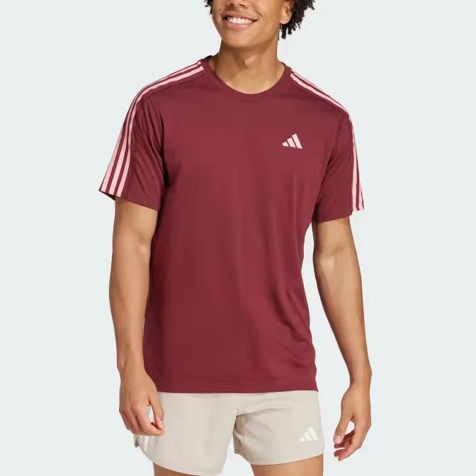Adidas Free Shipping With AdiClub Own The Run 3 Stripes Tee-1