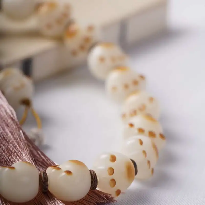 Lordship White Jade Bodhi Bead Chain Unisex-5