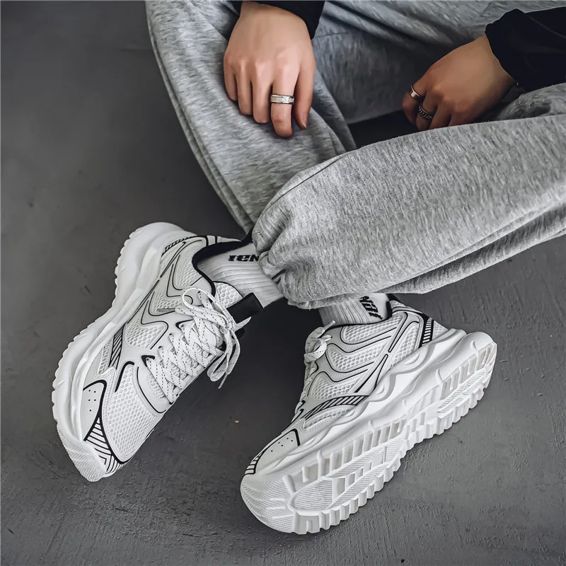 JKEM Breathable Height Increasing Low-Top Chunky Sneakers Men's-8