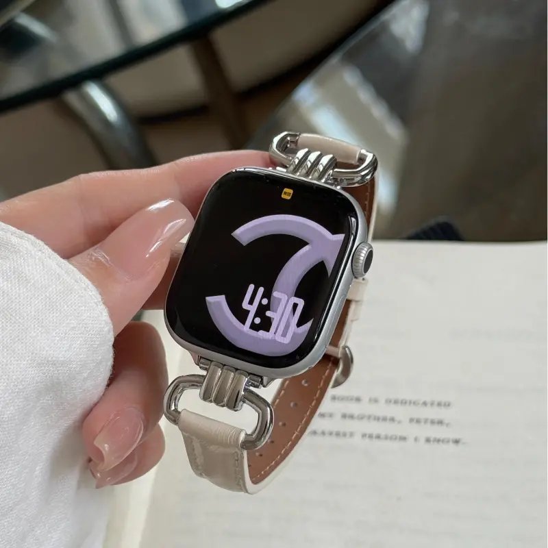 Wei Xin Apple Compatibility Watch Band Cowhide Leather Material-1