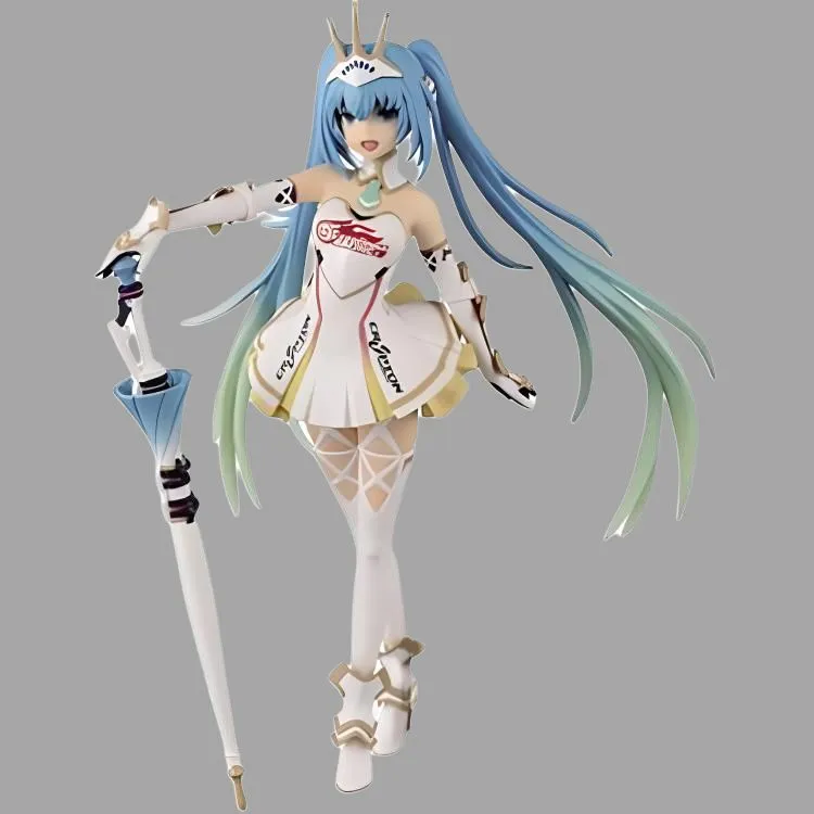 BANPRESTO Hatsune Miku SQ Series Glass Factory 2015 Racing Hatsune Miku 19cm Bonus Gifts-2