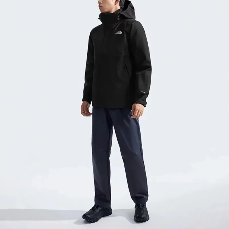 THE NORTH FACE Waterproof And Windproof To Keep Warm Windbreaker Jacket Men's Black Shopping Bag Included-8