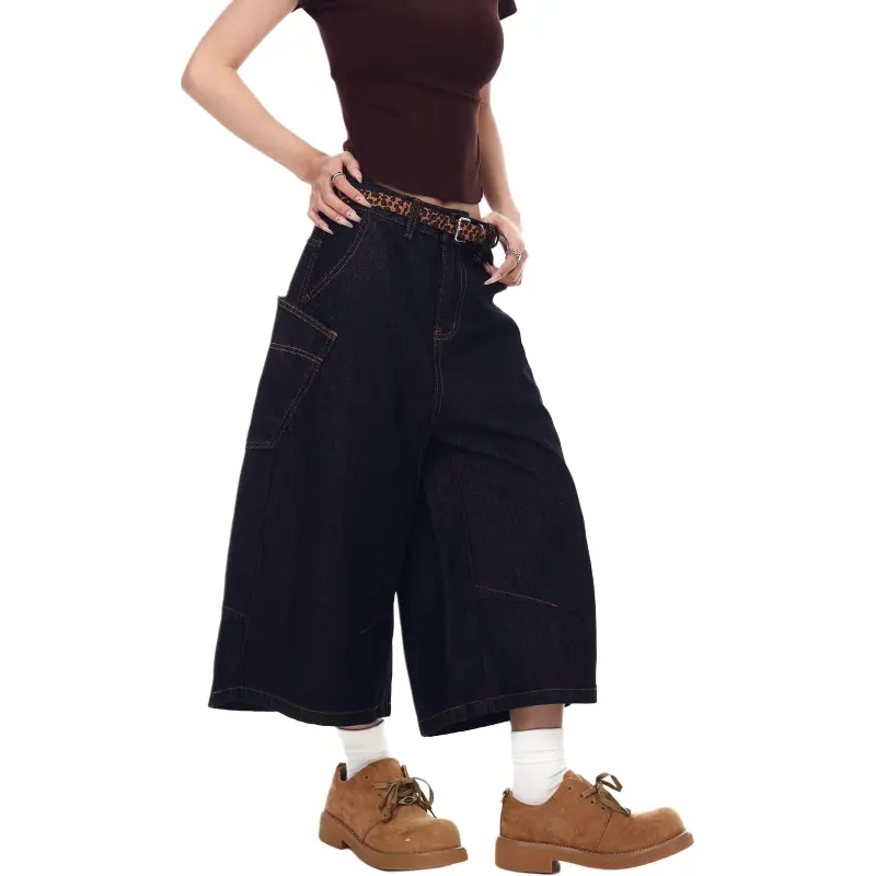 VINMUK Denim Shorts Unisex Black-6