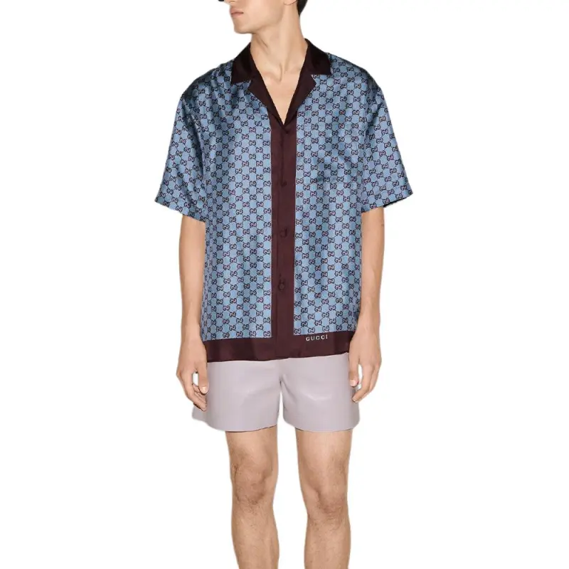 GUCCI FW25 Lido Collection Shirt Men's Light Blue-1