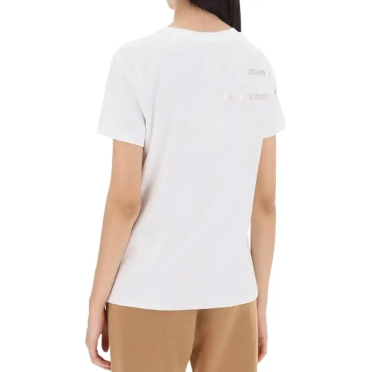 'S MAX MARA Slogan Printed Crewneck T Shirt-4