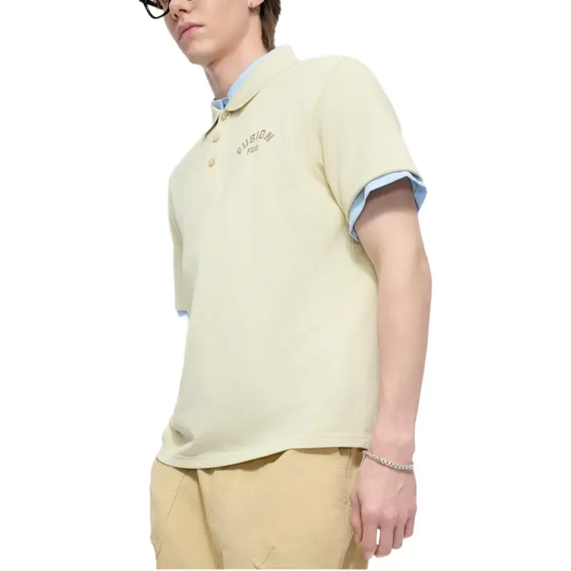 FILA FUSION FOBFUSION LIFE Polo Shirt Men's Coffee Scented Khaki-3