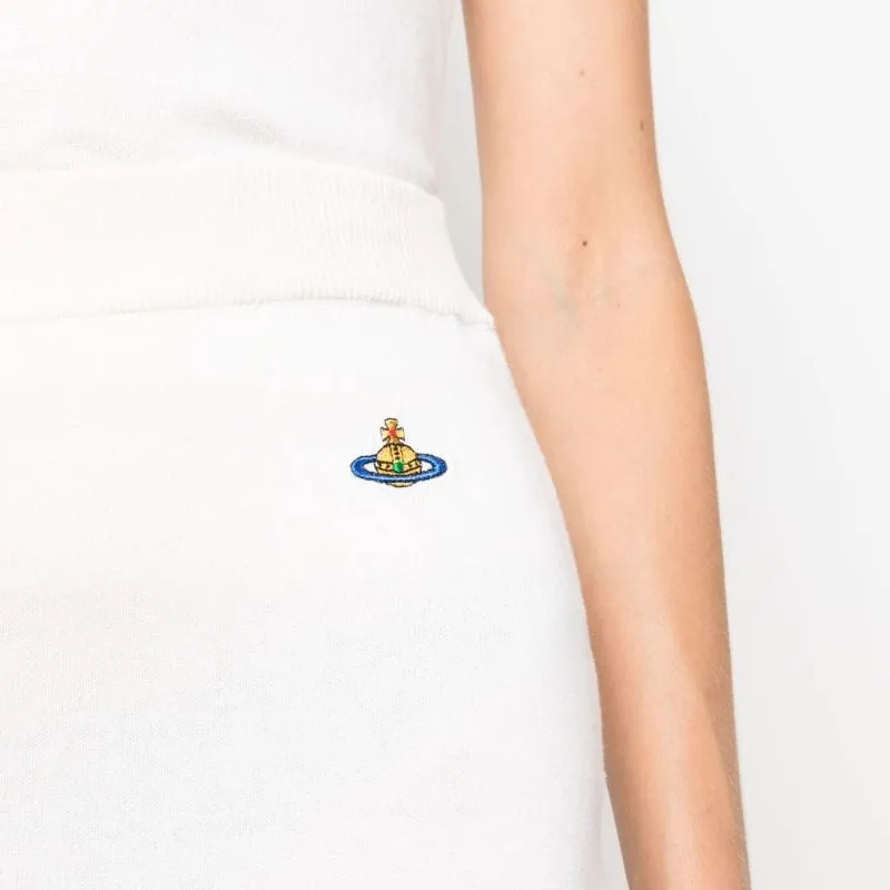 Vivienne Westwood Orb Embroidered Scallop Hem Knitted Mini Skirt-4