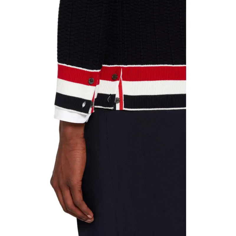 THOM BROWNE· SS22 Sweater Men's Blue Black-5