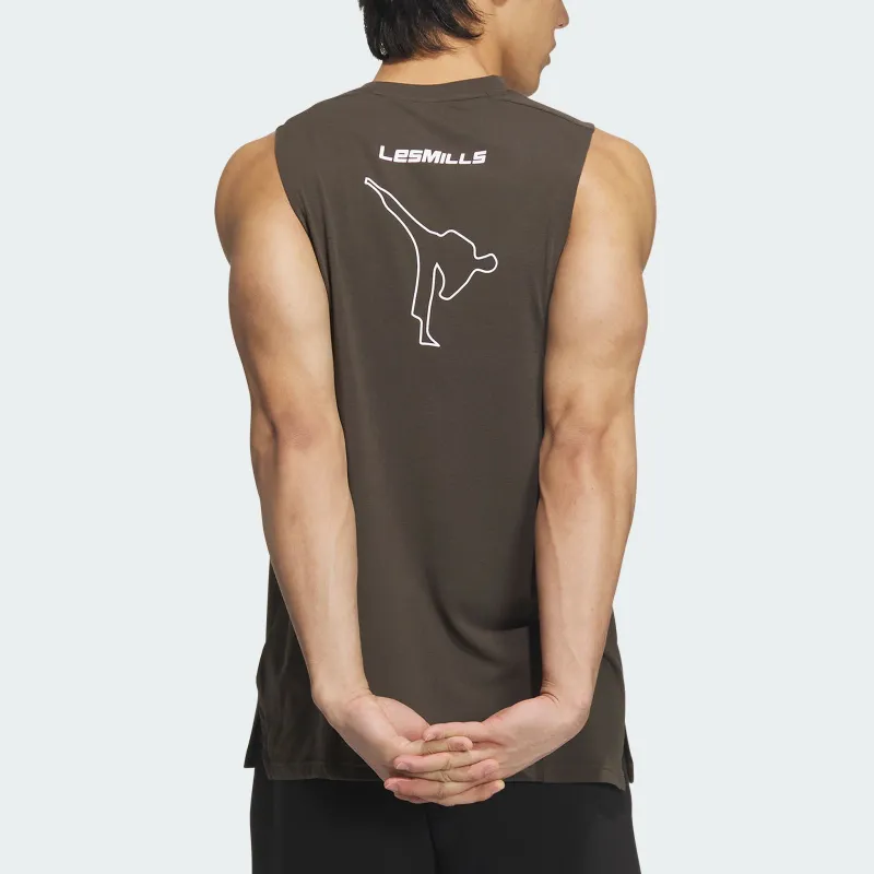 Adidas x LES MILLS FW24 Tank Tops Men Dark Olive Green-2