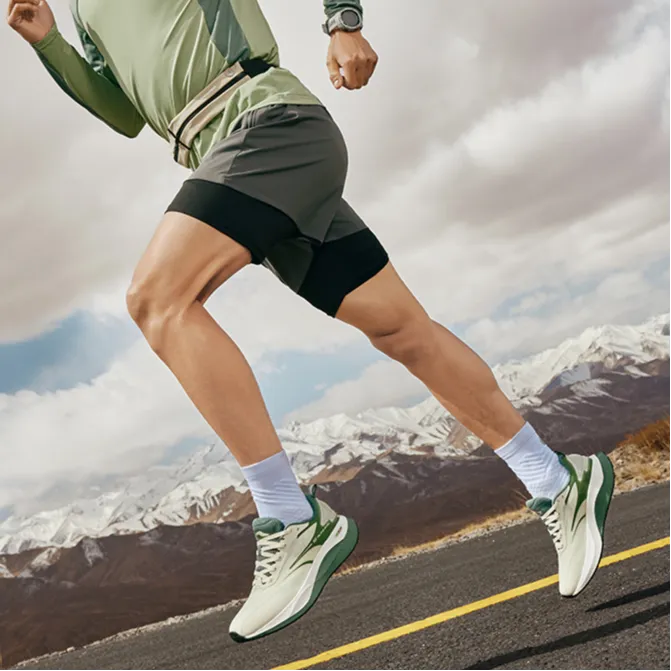 361° Speed Boost CQT Cushioning Wear-Resistant Low-Top Casual Running Shoes Men's White Green-4