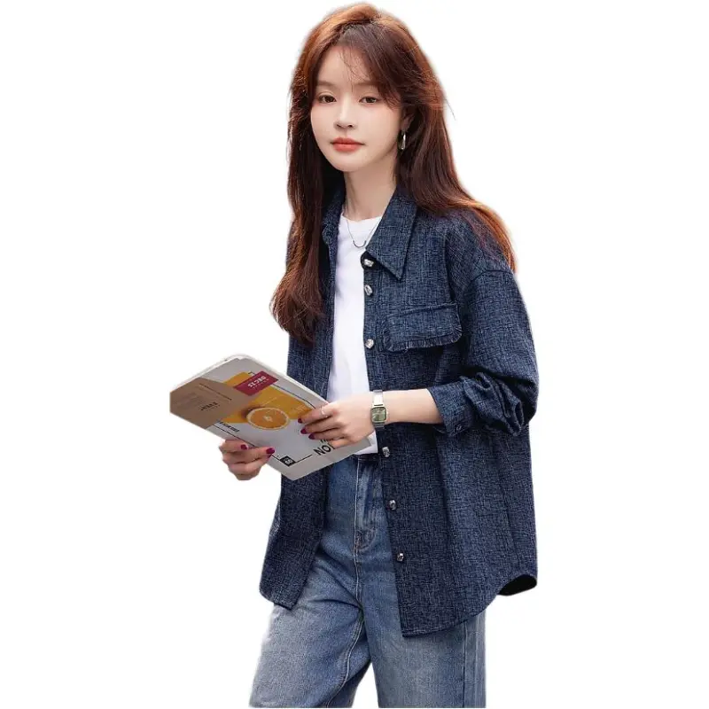 Mo Han Yi Mei Shirt Women's Navy Blue-2