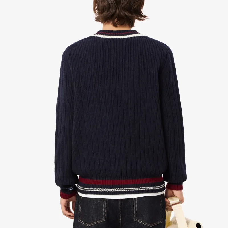 LACOSTE Crocodile patch Wool Jumper-2