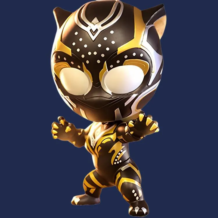 Hot Toys Black Panther Long Live Wakanda Black Panther Chibi Figures-3
