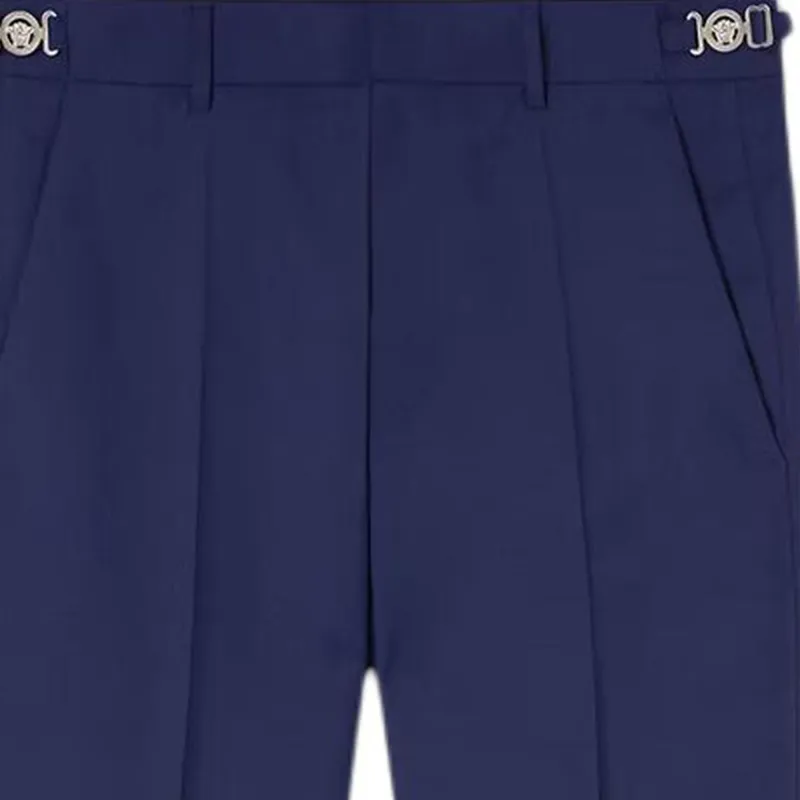VERSACE Wool Formal Pants Suit Trouser Men's Dark Blue-5