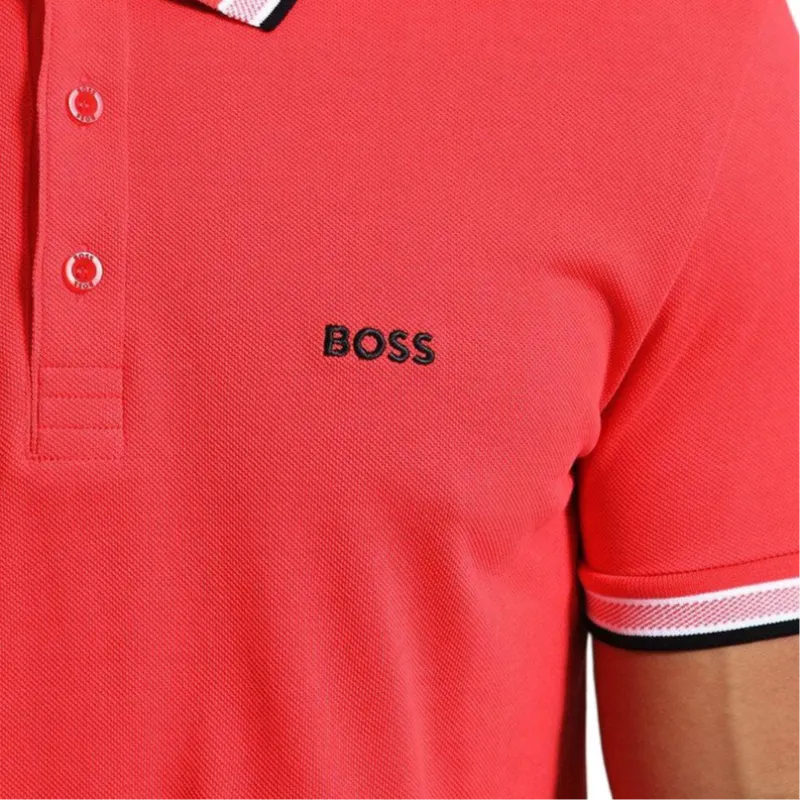 HUGO BOSS Polo Shirts Men Red-4