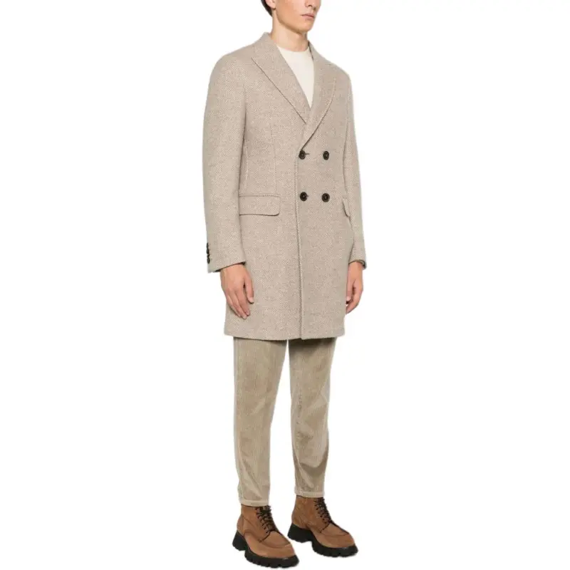 Ermenegildo Zegna Herringbone Double-Breasted Overcoat-3