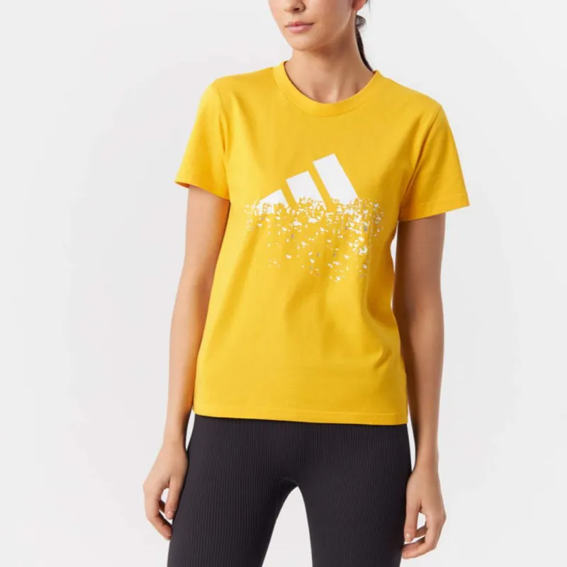 Adidas Set in Sleeve T Shirt Women's Yellow-2