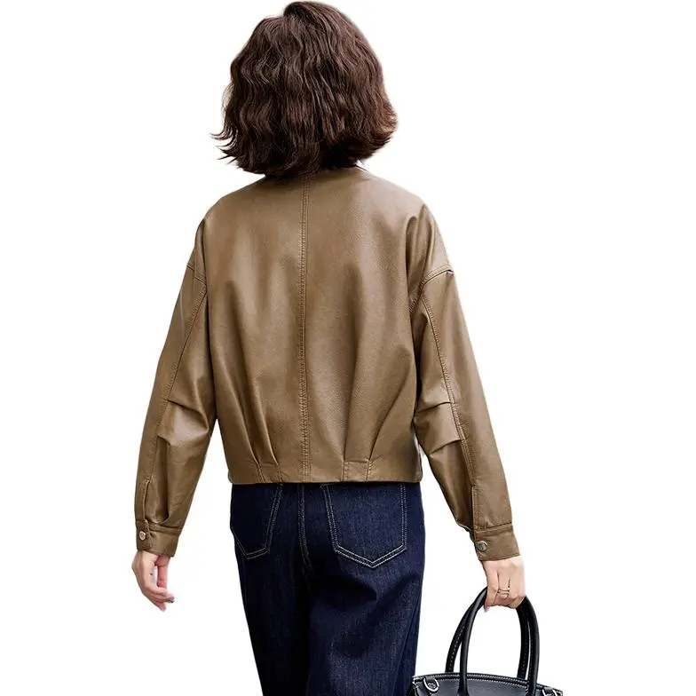 Yi Mengyuan Leather Jackets Coats Women's-2
