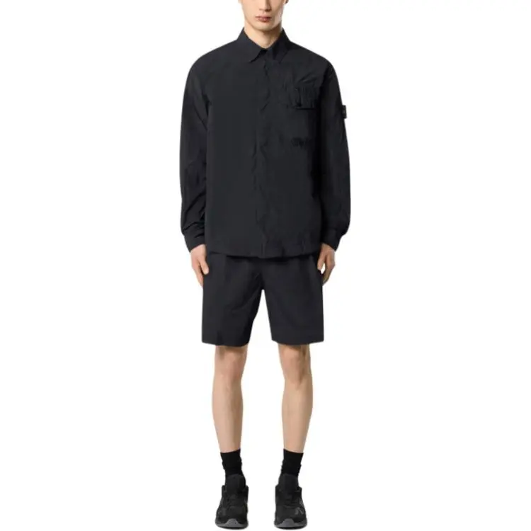 STONE ISLAND Long Sleeved Curved Hem Shirt-1