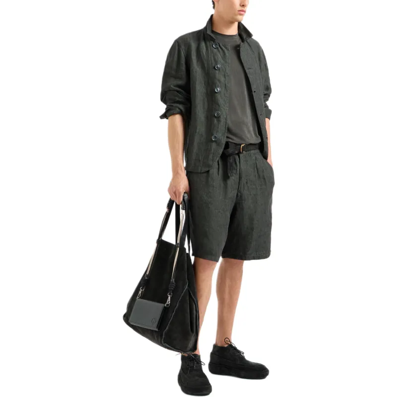 GIORGIO ARMANI Linen Bermuda Shorts-5