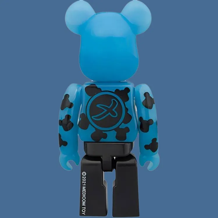 BE@RBRICK Plum Group Blue Glow In The Dark Hang Tag Box 100%-5